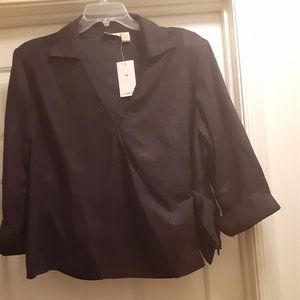 Design Loft Suede Wrap Top